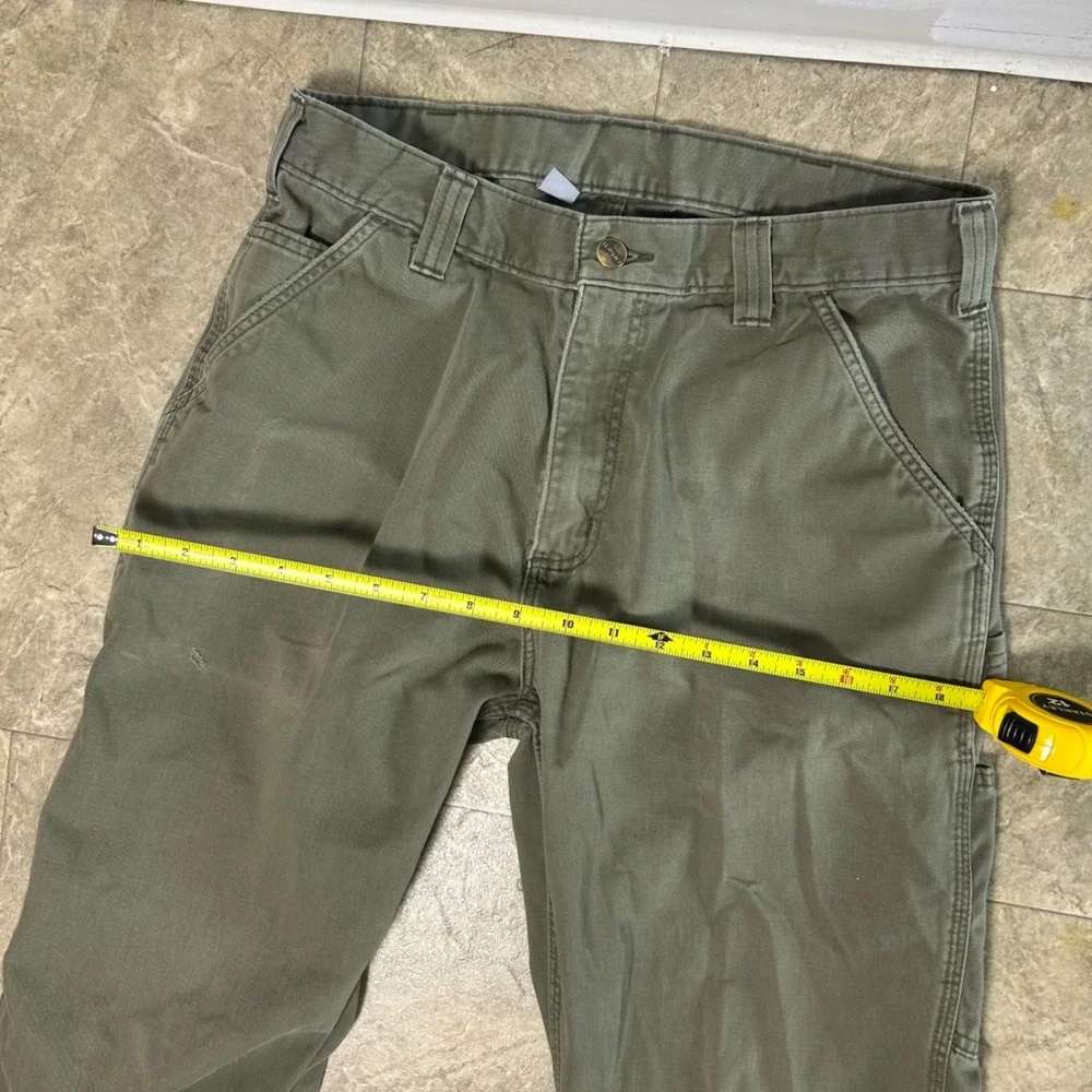 Carhartt Carpenter Work Pants Mens 32x34 Moss Green Canvas Utility - Picture 11 of 11